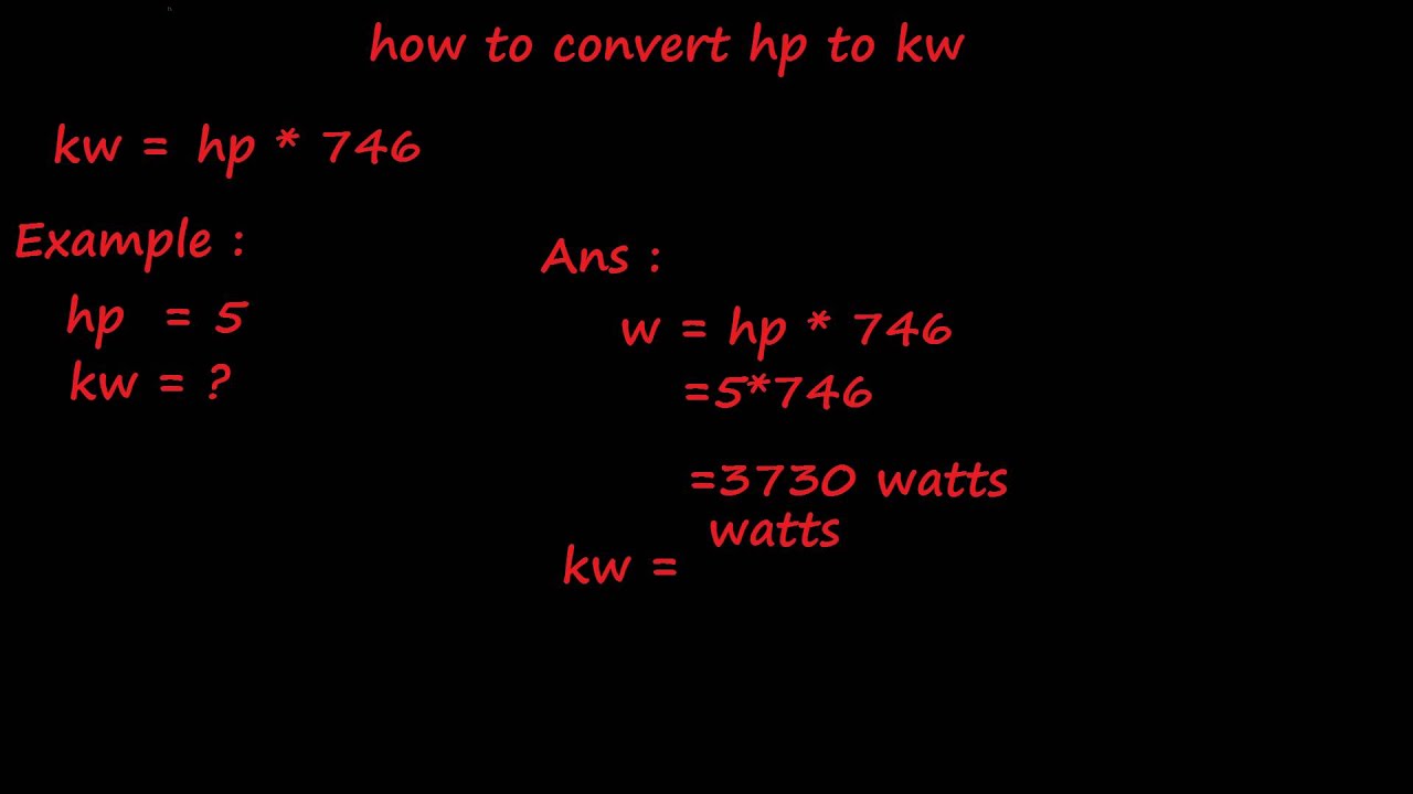 kilowatts to hp