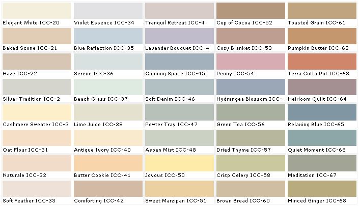 behr paint color palette