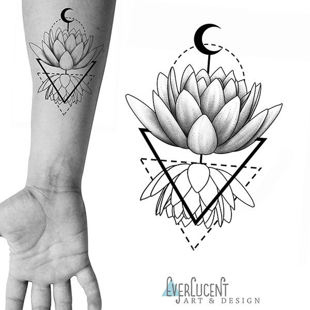 geometric lotus tattoo