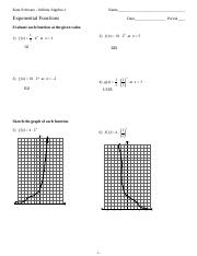 exponential functions kuta software