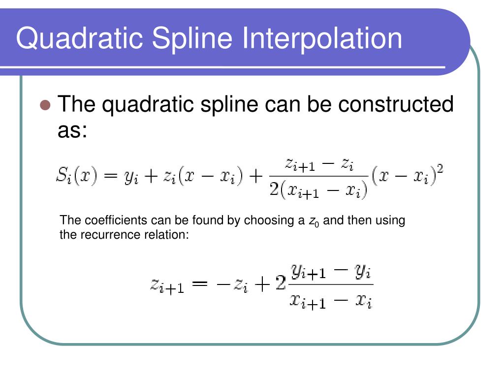 quadratic spline interpolation calculator