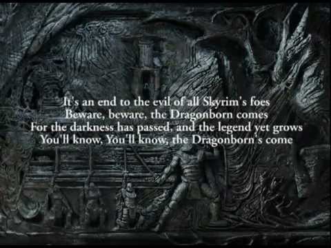 skyrim lyrics