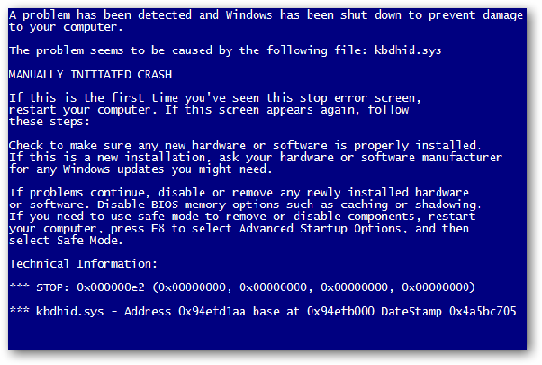 blue screen code 1a