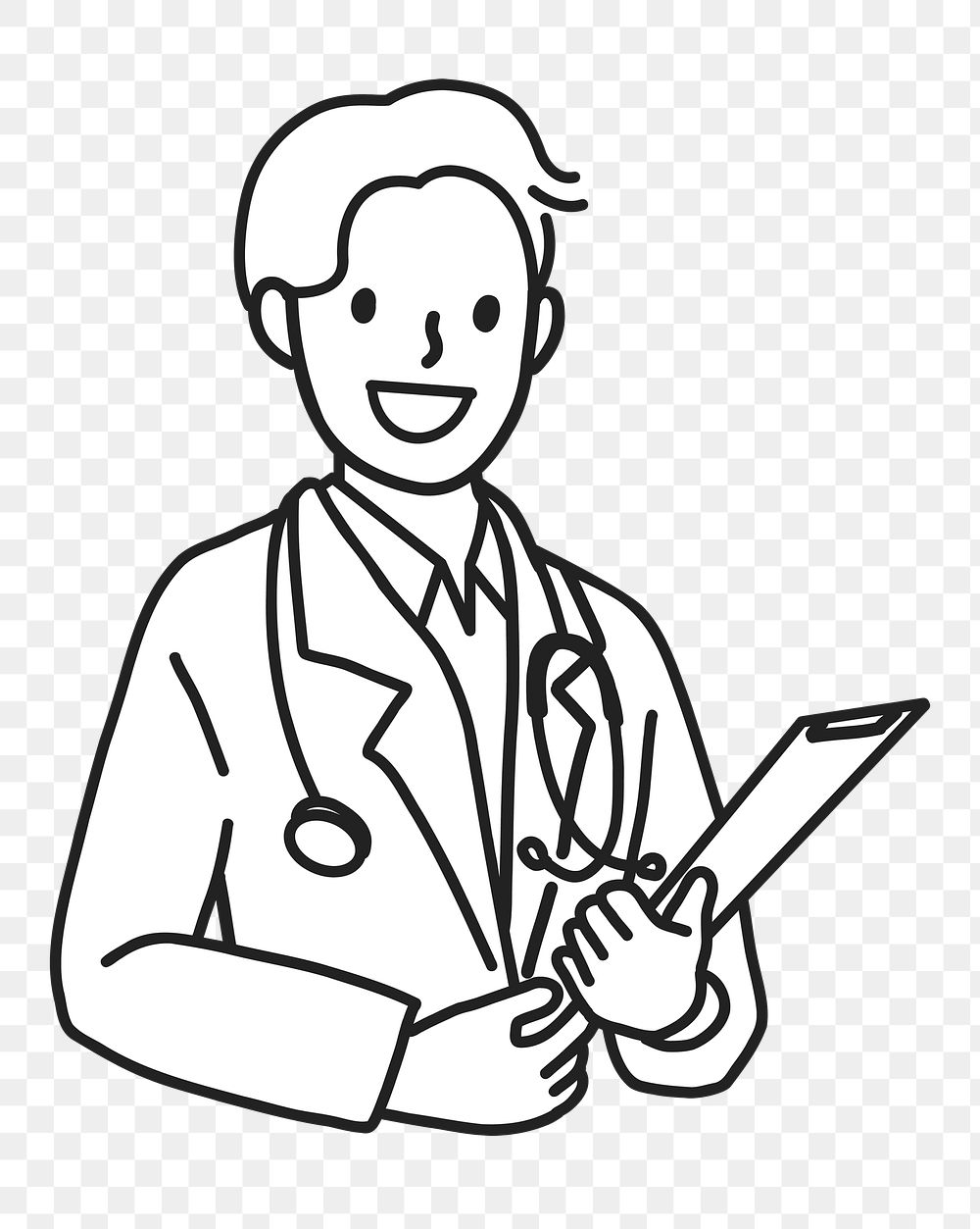 doctor clipart black and white