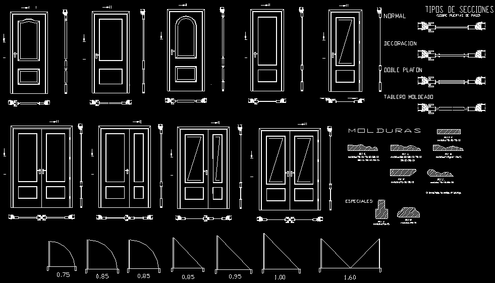 bloques de puertas autocad