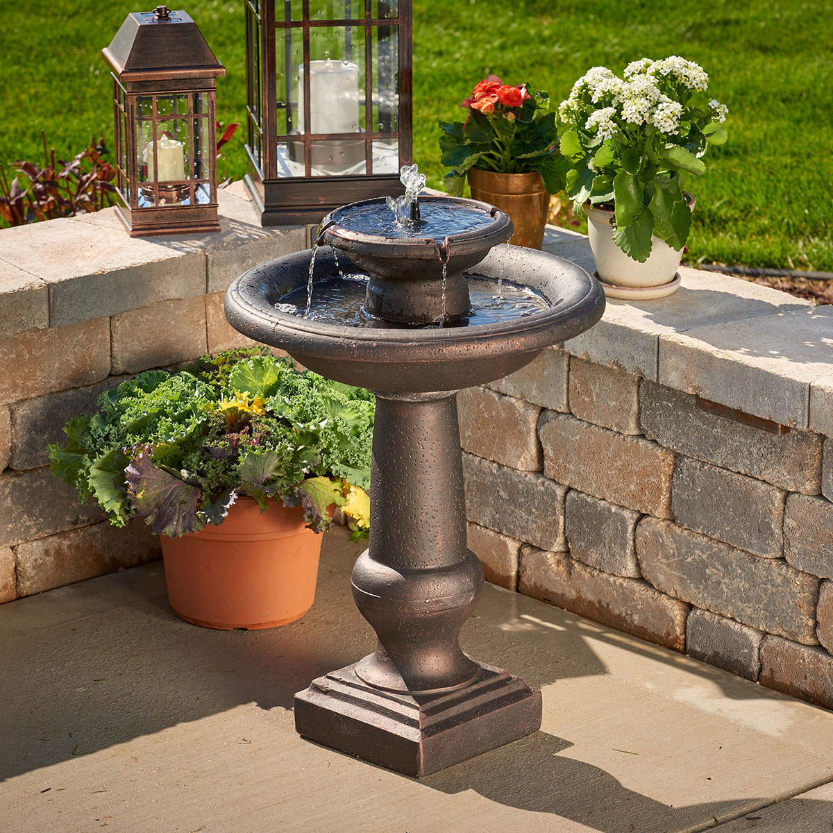 solar bird bath fountain