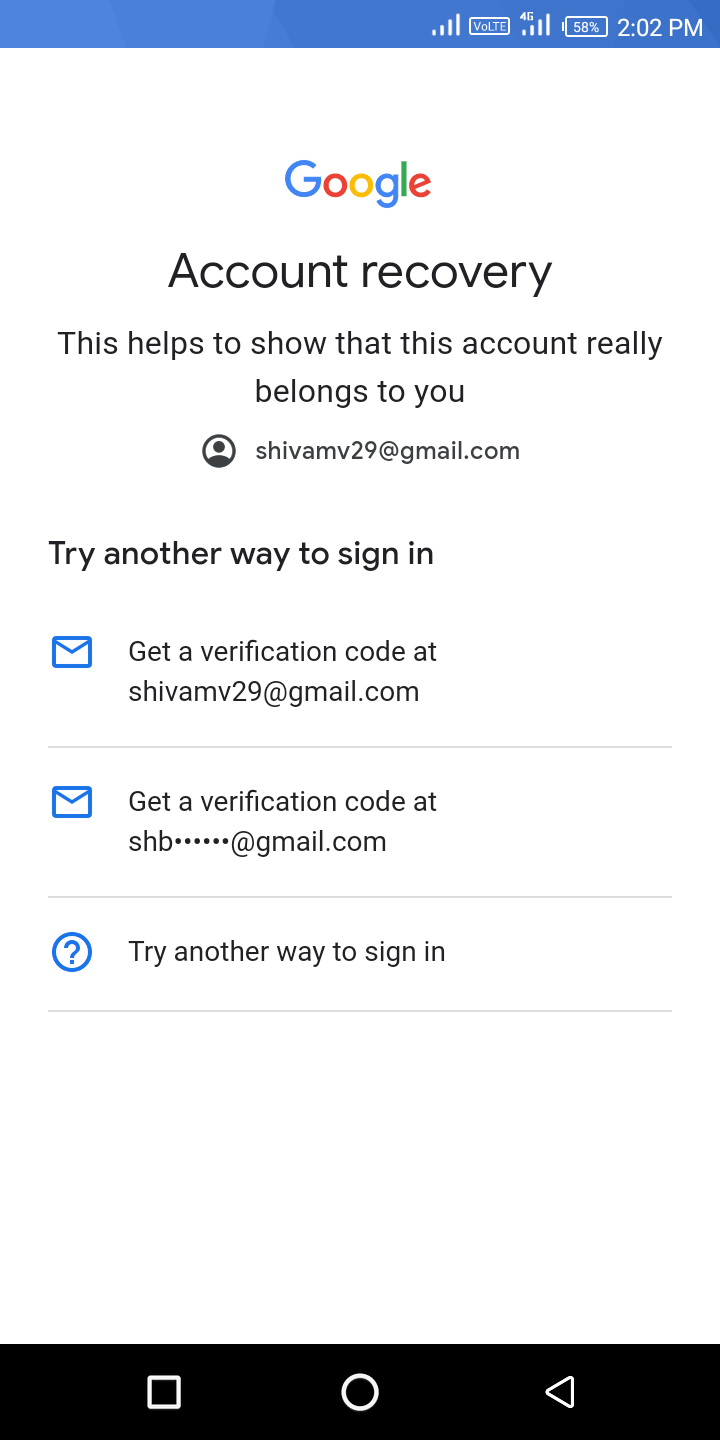 google couldnt verify this account belongs to you
