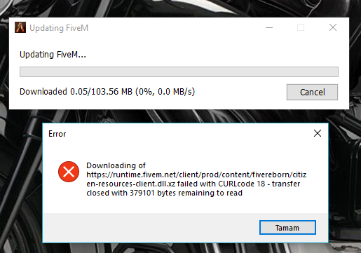 downloading of https runtime fivem net client prod