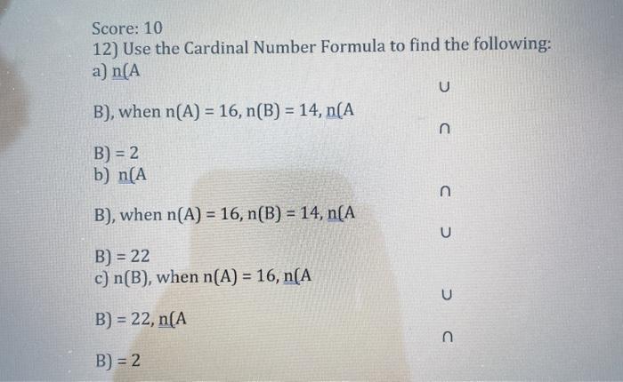 cardinal number formula