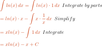 integral of ln