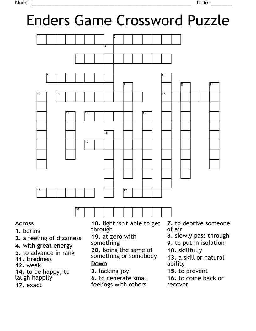 list ender crossword