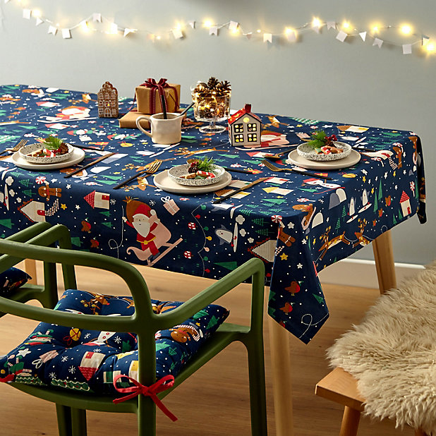 christmas wipeable tablecloth