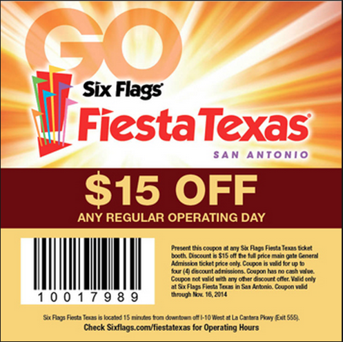 six flags fiesta texas coupons