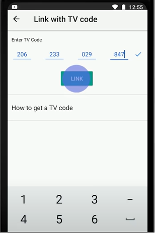 youtube tv code