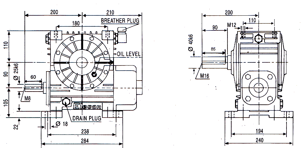 elecon gear box drawing