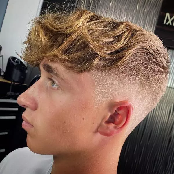 blonde taper fade