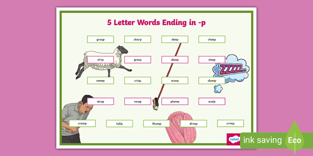 5 letter words end with p