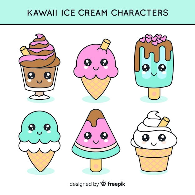 dibujos de helados kawaii