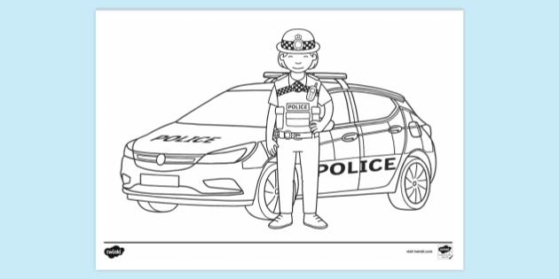 colouring pages police