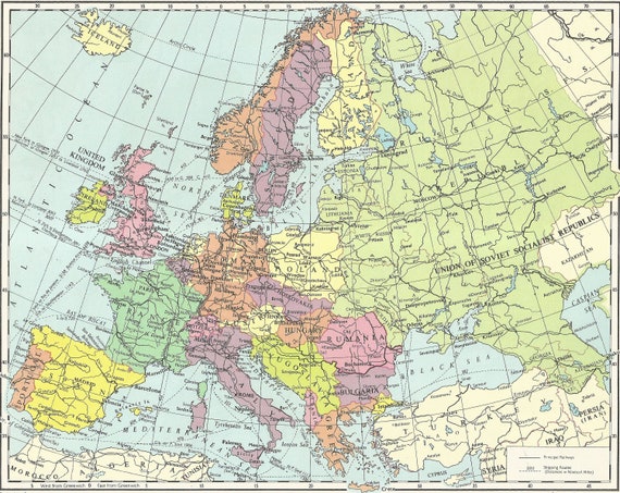 old map of europe 1960