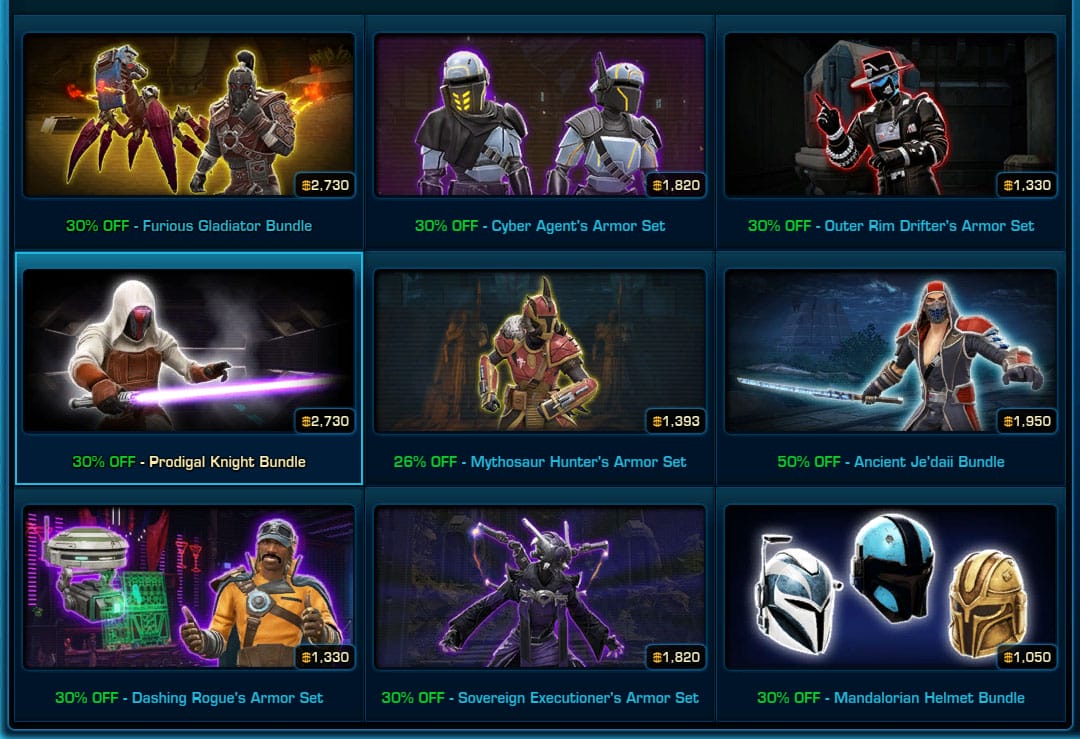 swtor cartel market daily sale