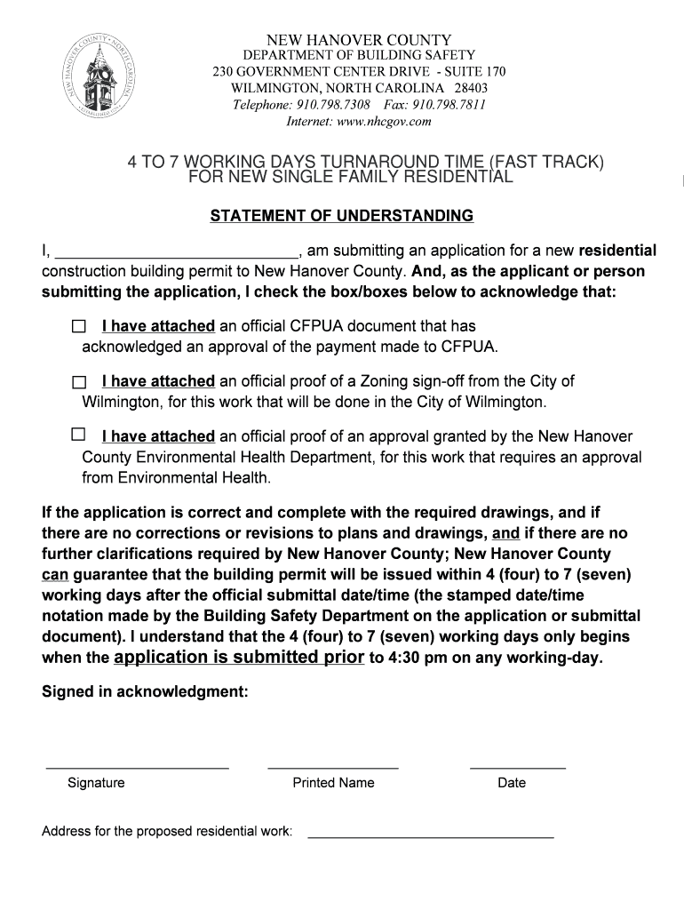 new hanover county nc building permits