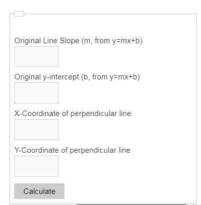 perpendicular slope calculator