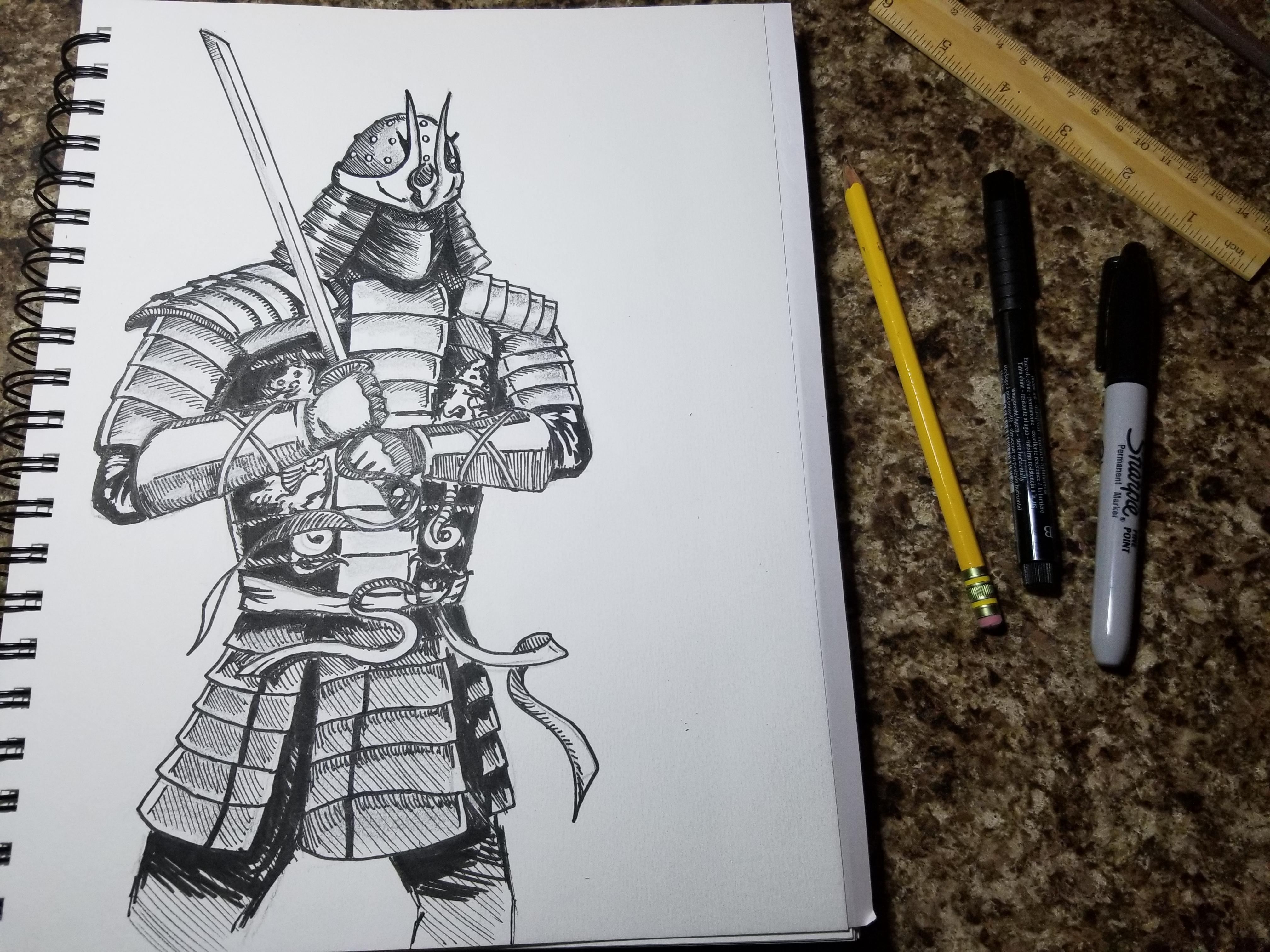 samurai tattoo sketch