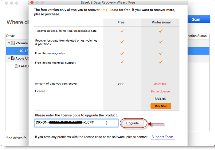 license code easeus data