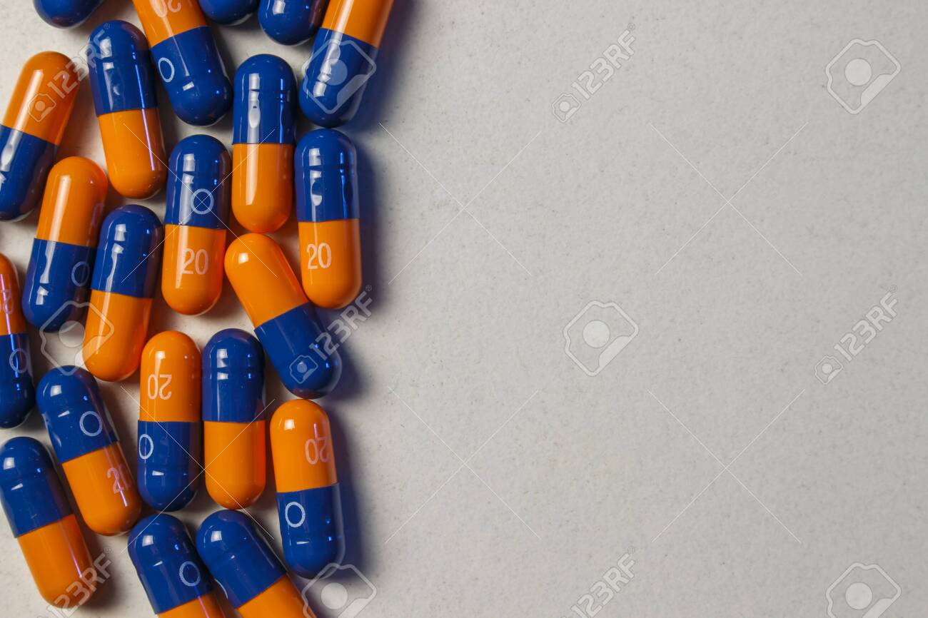 blue and orange pill