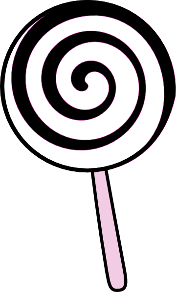 lollipop clipart black and white