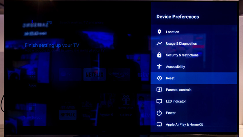 reset sony tv to factory settings