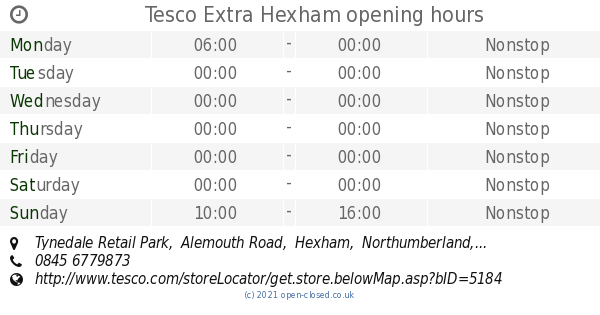 tesco extra opening hours