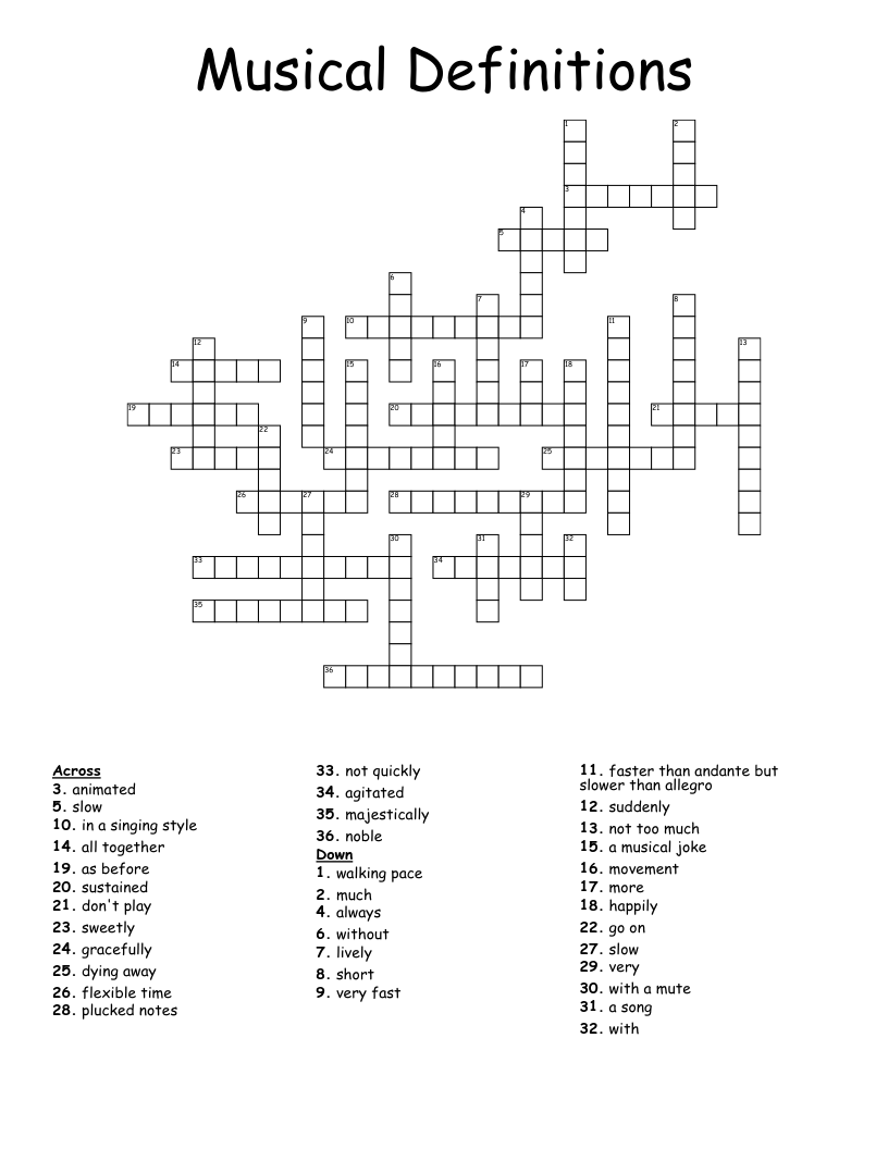 lively musical piece crossword