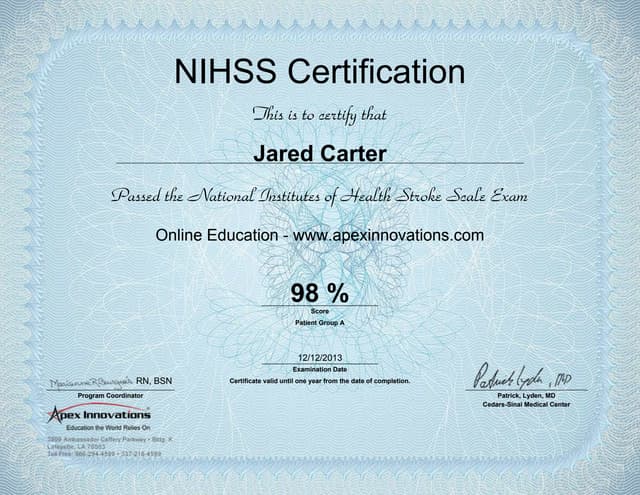 nihss certification