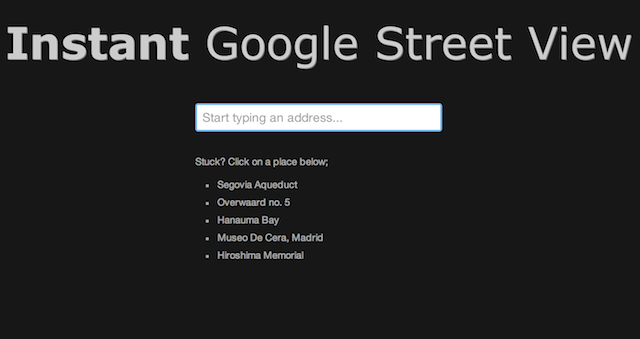 google instant street view