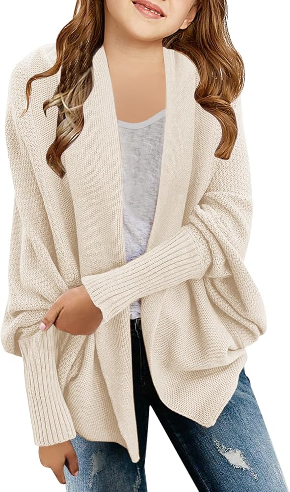 girls open front cardigan