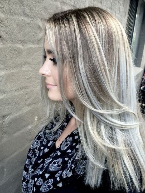 silver blonde hair highlights