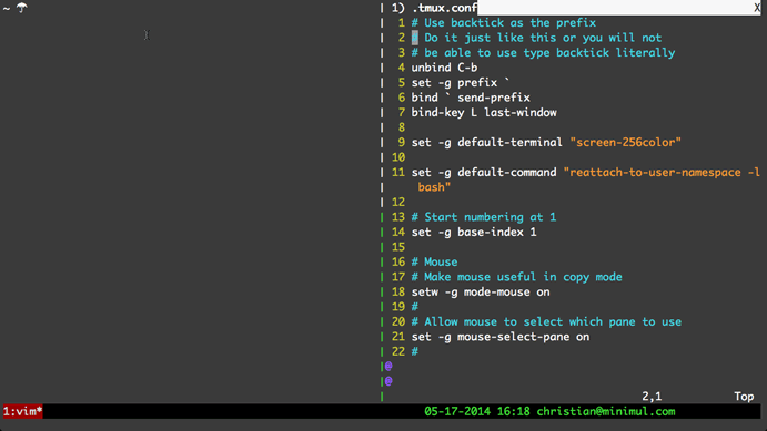 tmux config