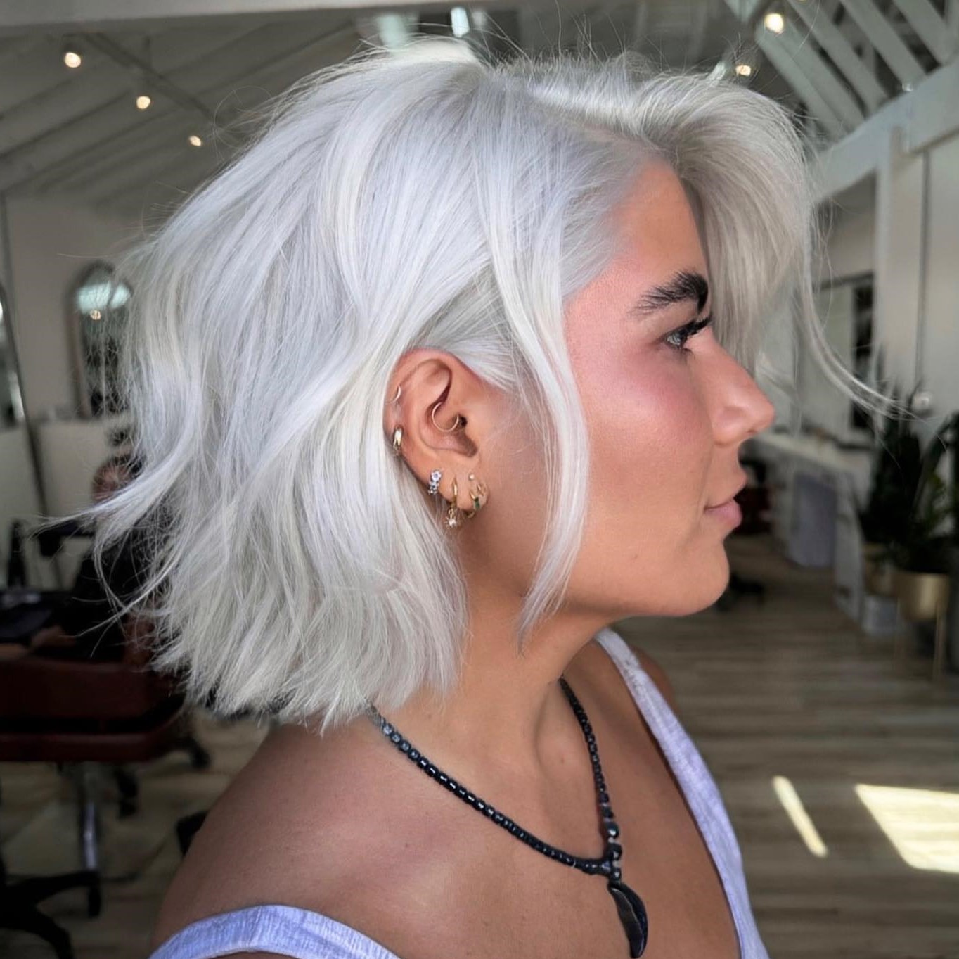 platinum blonde short hair