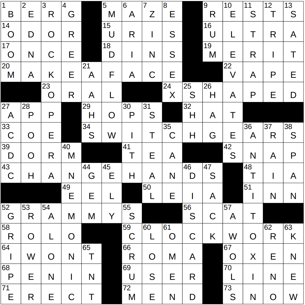 precision crossword clue