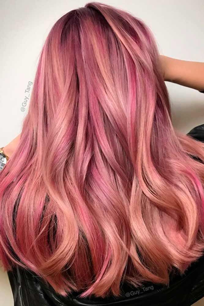 strawberry pink hair