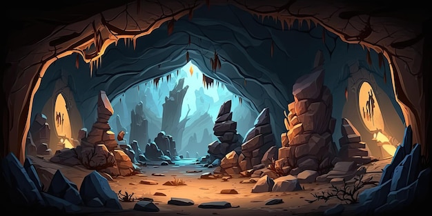 2d cave background