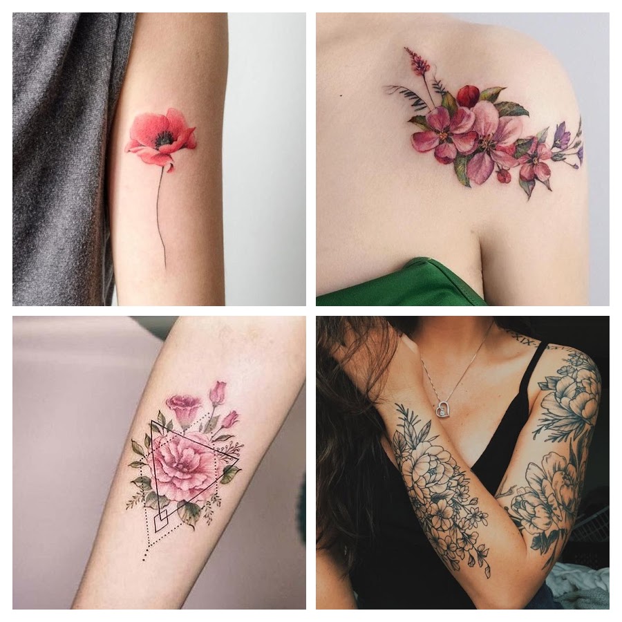 color tattoo flowers