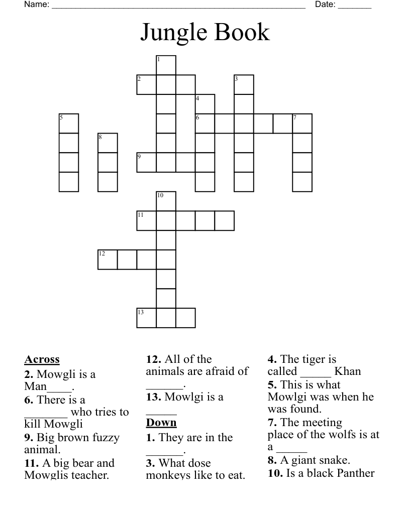 wolf pack leader in the jungle book crossword