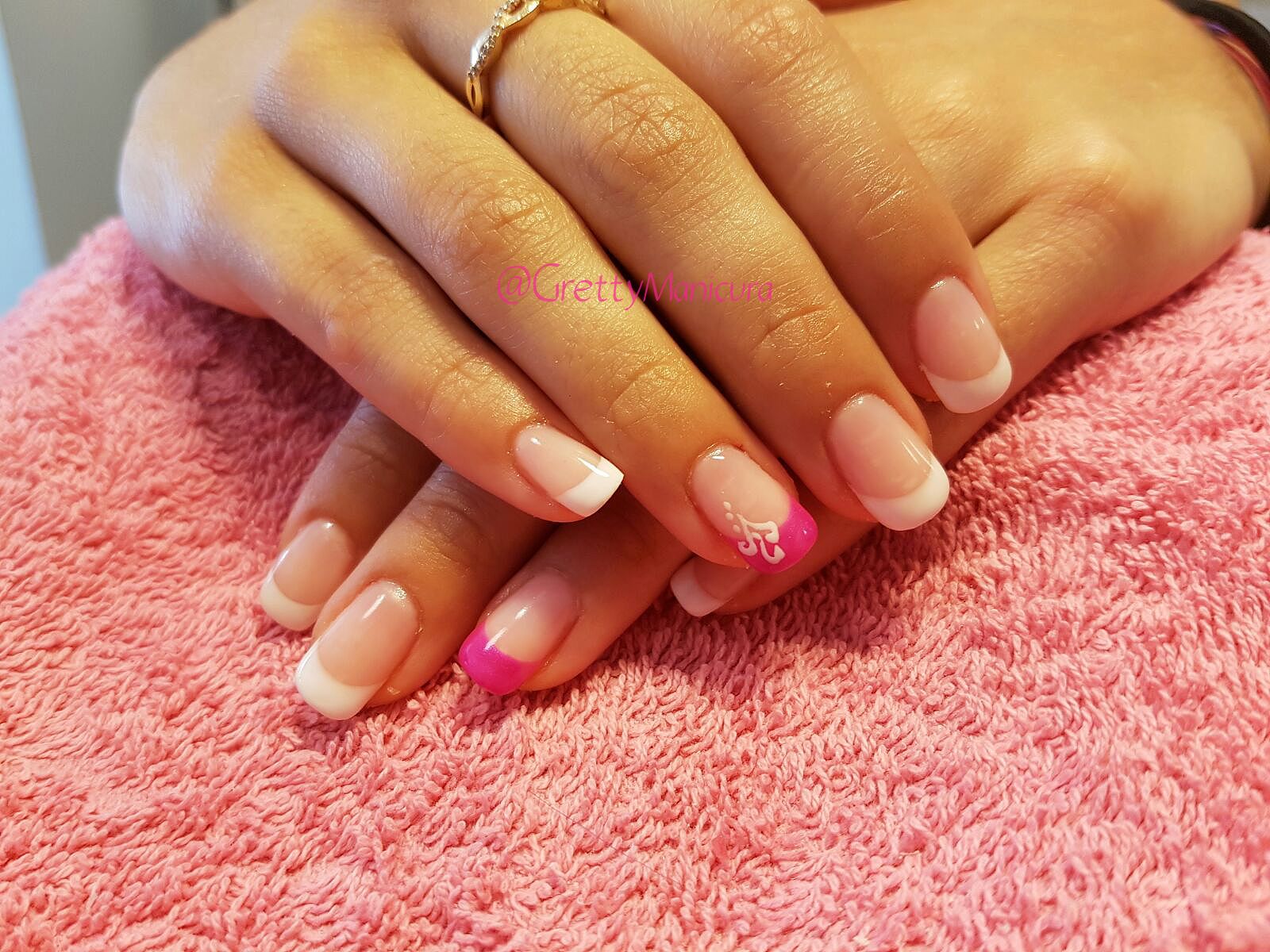 manicura francesa combinada