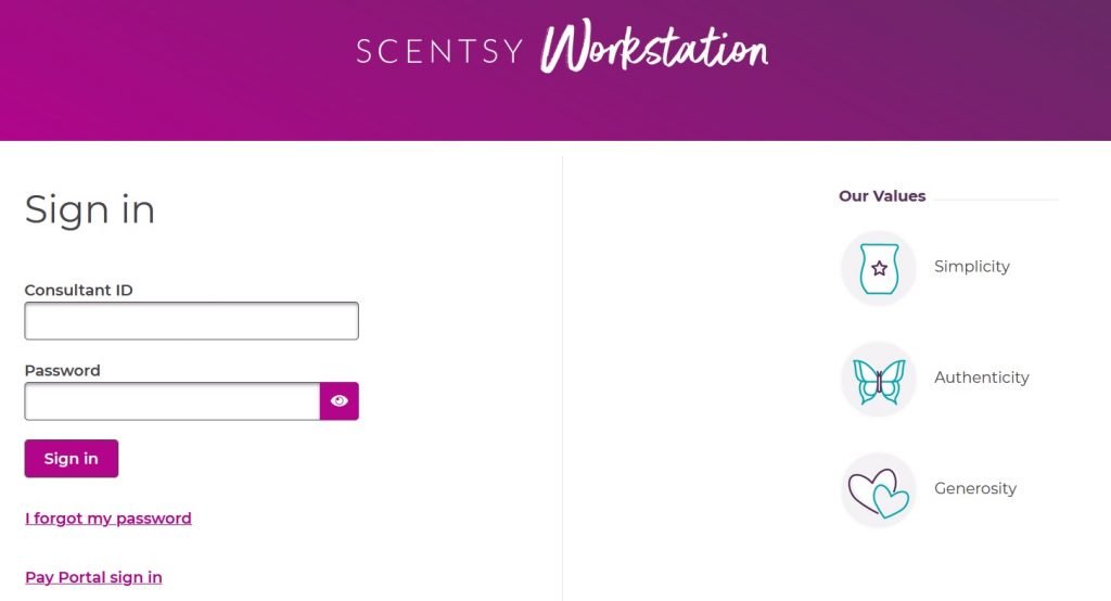 scentsy workstation login