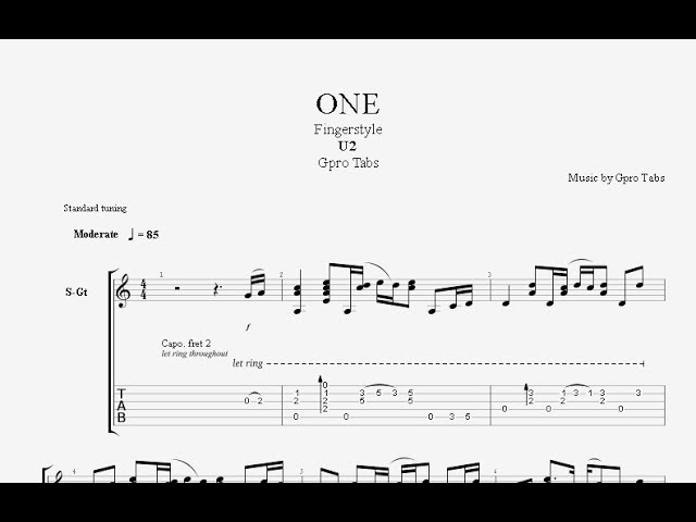 one fingerstyle tab