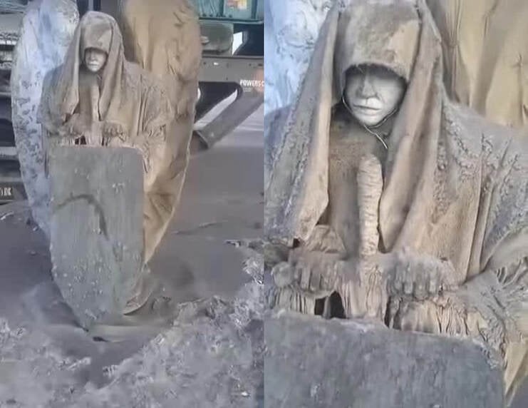 siberian fallen angel statue