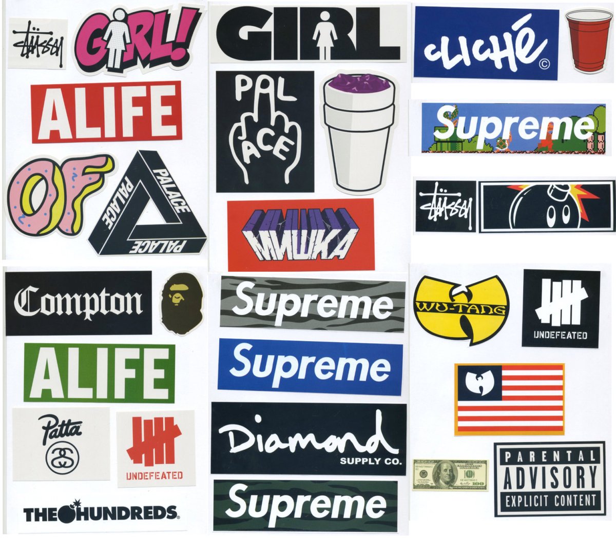 stussy stickers pack